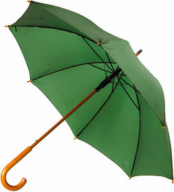Зонт-трость механический Santy, деревянная ручка, нейлон, D=105, зелёный