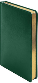 Ежедневник недатированный Joy, А5,  темно-зеленый, белый блок, золотой обрез