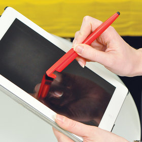 N3, ручка шариковая со стилусом, красный, пластик