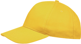 H788110.301 - Бейсболка "SUNNY", 5 клиньев, застежка на липучке, солнечно-желтый, 100% хлопок, плотность 180 г/м2