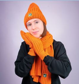 Шарф вязаный НАСВЯЗИ©, оранжевый, 30% шерсть,70% акрил