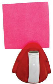 Мемо-холдер со скотчем; красный с белым; 6,5х6х7 см; пластик; тампопечать