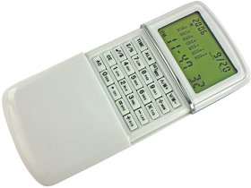 Калькулятор с календарем; белый; 6,2х10х1,5 см; пластик; тампопечать