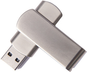 USB flash-карта SWING METAL (16Гб), серебристая, 5,3х1,7х0,9 см, металл (H19339_16Gb)