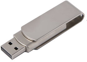 USB flash-карта SWING METAL (16Гб), серебристая, 5,3х1,7х0,9 см, металл