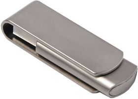 USB flash-карта SWING METAL (32Гб), серебристая, 5,3х1,7х0,9 см, металл