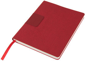 H21217/08 - Бизнес-блокнот "Tweedi", 150х180 мм, красный, кремовая бумага, гибкая обложка, в линейку