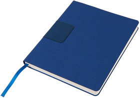 H21217/25 - Бизнес-блокнот "Tweedi", 150х180 мм, синий, кремовая бумага, гибкая обложка, в линейку
