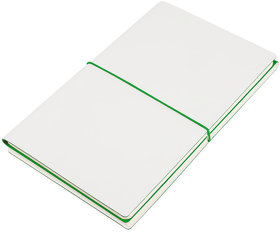 H21219/15 - Бизнес-блокнот "Combi", 130*210 мм, бело-зеленый, кремовый форзац, гибкая обложка, в клетку/нелин