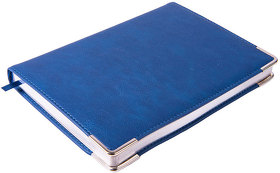 H24612/25 - Ежедневник недатированный Kennedy, А5,  синий, белый блок, серебряный срез