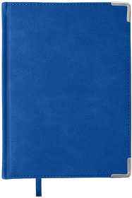 Ежедневник недатированный Kennedy, А5,  синий, белый блок, серебряный срез