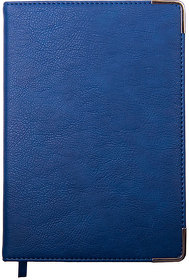 Ежедневник недатированный Kennedy, А5,  синий, белый блок, серебряный срез