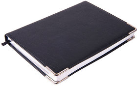 Ежедневник недатированный Kennedy, А5,  черный, белый блок, серебряный срез (H24612/35)