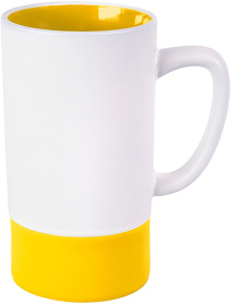 Кружка FUN2, белый с желтым, 470 мл,керамика