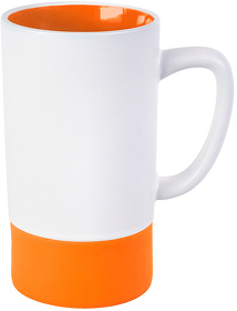 Кружка FUN2, белый с оранжевым, 470 мл, керамика