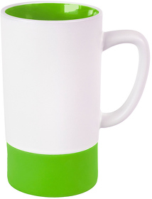Кружка FUN2, белый со светло-зеленым, 470 мл, керамика
