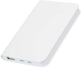 Универсальный аккумулятор "Softi" (5000mAh),белый, 7,5х12,1х1,1см, искусственная кожа, пластик (H23100/01)