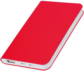 Универсальный аккумулятор "Silki" (5000mAh),красный, 7,5х12,1х1,1см, искусственная кожа,плас (H23102/08)