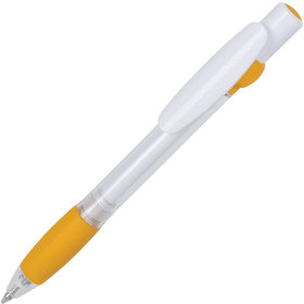 ALLEGRA SWING, ручка шариковая, желтый/белый, прозрачный корпус, белый барабанчик, пластик (H330SW/03)