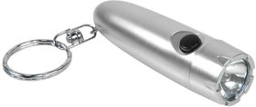 Брелок-фонарик; серебристый; 7,5х2х2 см; пластик; тампопечать