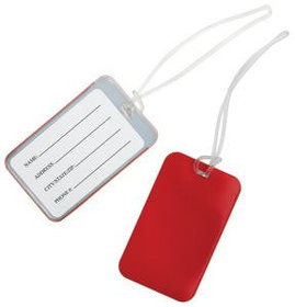 Бирка багажная  "HAPPY TRAVEL", красный, 7*11.5 см, шелкография (H20203/08)