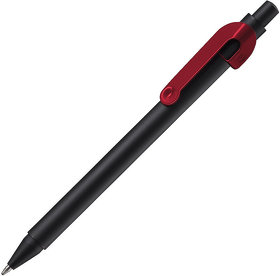 SNAKE, ручка шариковая, бордовый, черный корпус, металл