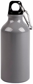 Бутылка для воды "Mento-1", алюминиевая, с карабином, 400 мл., серый (H7120/30)
