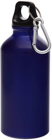 H7120/24 - Бутылка для воды "Mento-1", алюминиевая, с карабином, 400 мл., синий