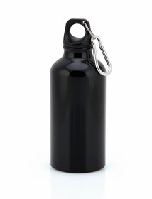 Бутылка для воды "Mento-1", алюминиевая, с карабином, 400 мл., черный (H7120/35)