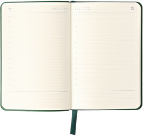 Ежедневник недатированный SALLY, A6, темно-зеленый, кремовый блок
