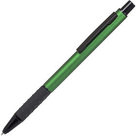 CACTUS, ручка шариковая, зеленый/черный, алюминий, прорезиненный грип