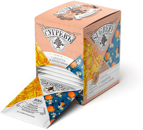 Черный чай с имбирем и апельсином в индивидуальном саше конверте, 15 пакетиков (H90021/6)