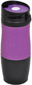 H22106/11 - Термокружка вакуумная "УДАЧА",  400 мл,  фиолетовый, металл/силикон