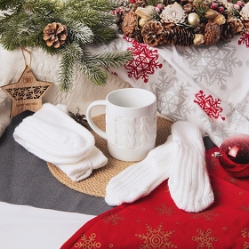 Набор подарочный WINTER WELL: кружка, варежки, носки, белый (H39498/01)