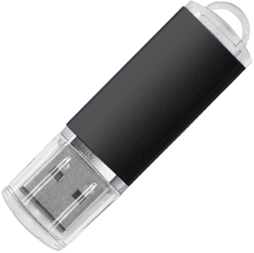H19301_32Gb/35 - USB flash-карта ASSORTI (32Гб), черная, 5,8х1,7х0,8 см, металл