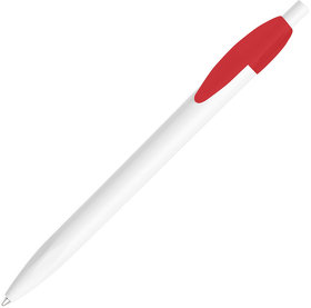 H212/08 - Ручка шариковая X-1 WHITE, белый/красный непрозрачный клип, пластик