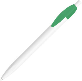 H212/18 - Ручка шариковая X-1 WHITE, белый/зеленый непрозрачный клип, пластик
