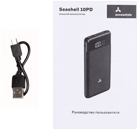 Внешний аккумулятор Accesstyle Seashell (10000 mAh), черный