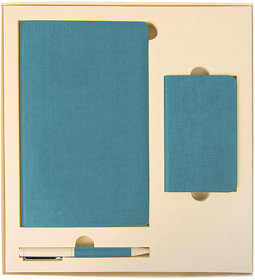 Набор подарочный PROVENCE; Универсальный аккумулятор(5000мАh), блокнот и ручка; голубой, шт