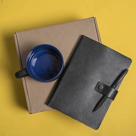 Набор подарочный DYNAMIC: кружка, ежедневник, ручка,  стружка, коробка, черный/синий (H39511/35/24)