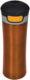 Термокружка дорожная  вакуумная DISCOVER; 450 мл;  оранжевый,  пластик, металл; лазерная гравировка