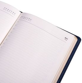 Ежедневник недатированный портфолио Mark, А5, темно-синий, кремовый блок, золотой срез
