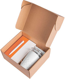 Подарочный набор ANGLE: бизнес-блокнот, кружка, ручка, зарядное устройство, коробка, стружка