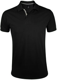 H700574.312 - Рубашка поло мужская "Portland Men" черный, серый, 100% х/б, 200г/м2