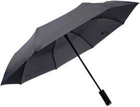 Зонт PRESTON складной с ручкой-фонариком, полуавтомат; темно-серый; D=100 см; нейлон (H7441/30)