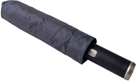 Зонт PRESTON складной с ручкой-фонариком, полуавтомат; темно-серый; D=100 см; нейлон