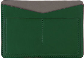 Холдер для паспорта и карт "Emotion", 10*14 см, PU, зеленый с серым (H34012/15)