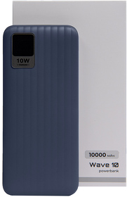 Универсальный аккумулятор OMG Wave 10 (10000 мАч), синий, 14,9х6.7х1,6 см