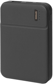 H37174/35 - Универсальный аккумулятор OMG Flash 5 (5000 мАч) с подсветкой и soft touch, черный, 9,8х6.3х1,3 см
