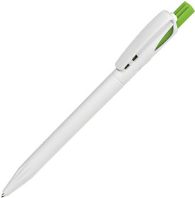H161/01/132 - Ручка шариковая TWIN WHITE, белый/зеленое яблоко, пластик